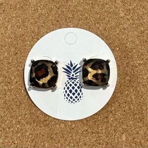 Leopard Print Stud Earrings